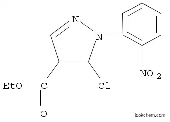 Molecular Structure of 121716-35-6 (ethyl 5-chloro-1-(2-nitrophenyl)-1H-pyrazole-4-carboxylate)